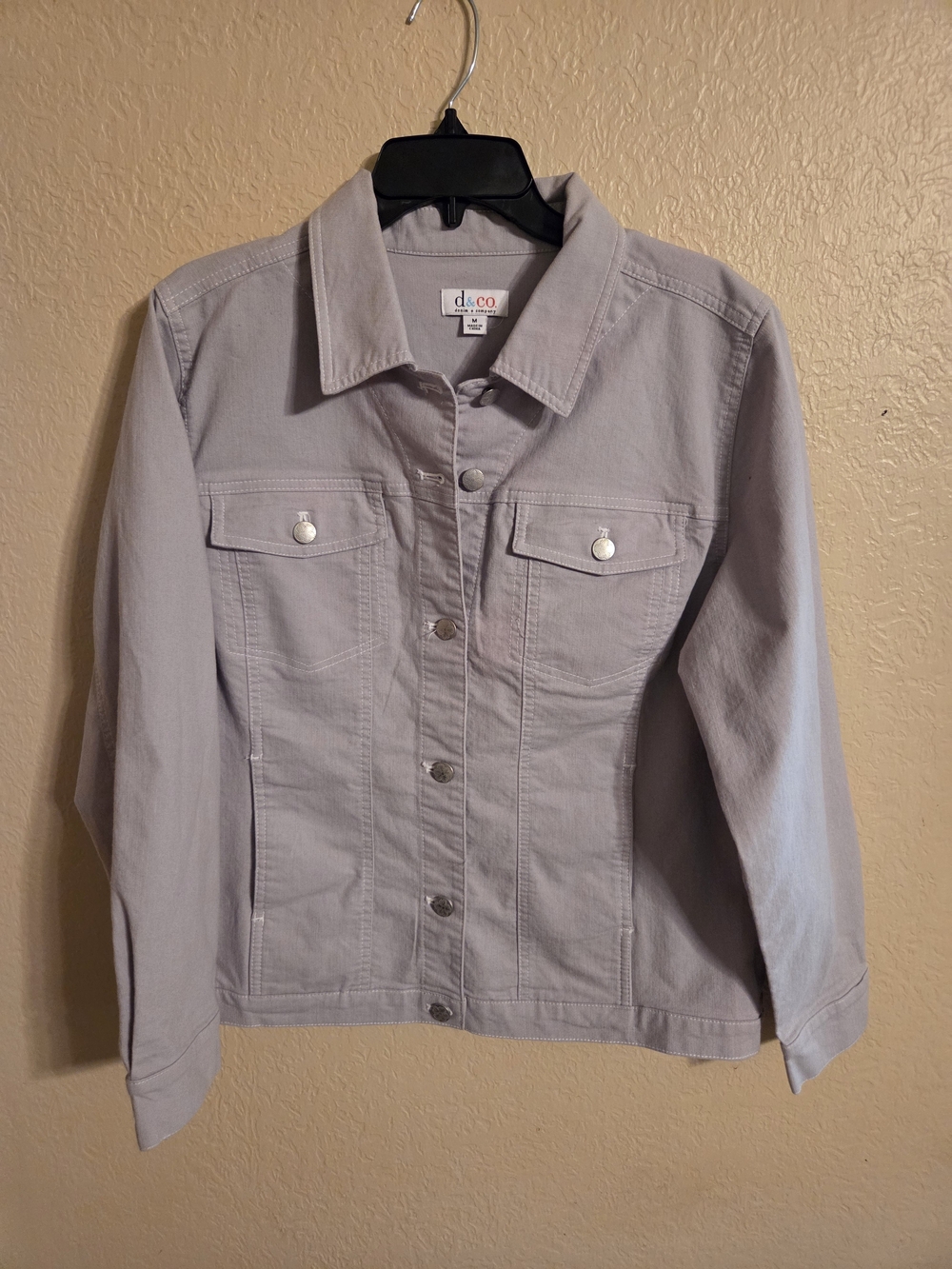 d.e.co Light Gray Denim Jacket for Women